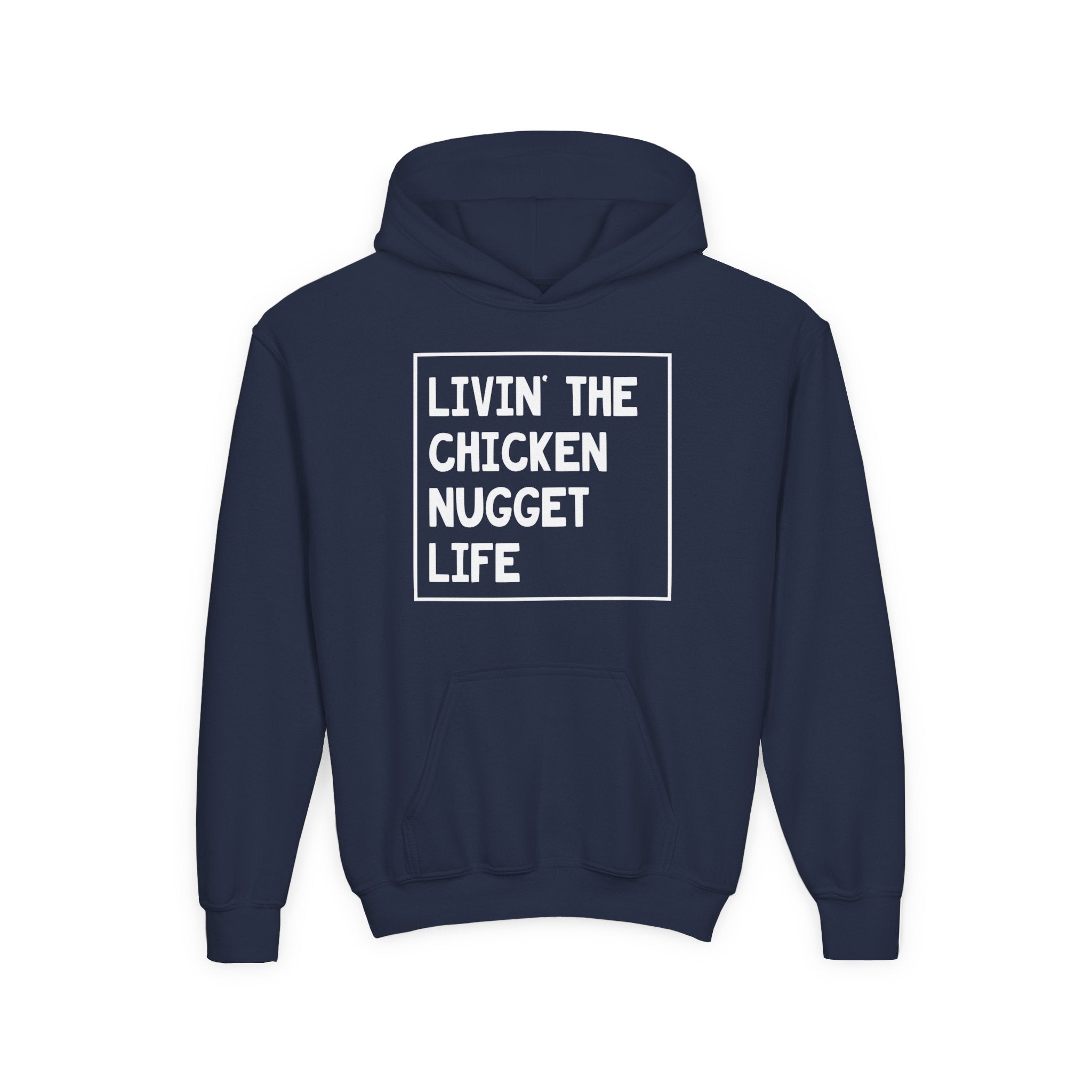 Youth Graphic Hoodie - Livin' That Chicken Nugget Life | Kids clothes by atgodanddesigns