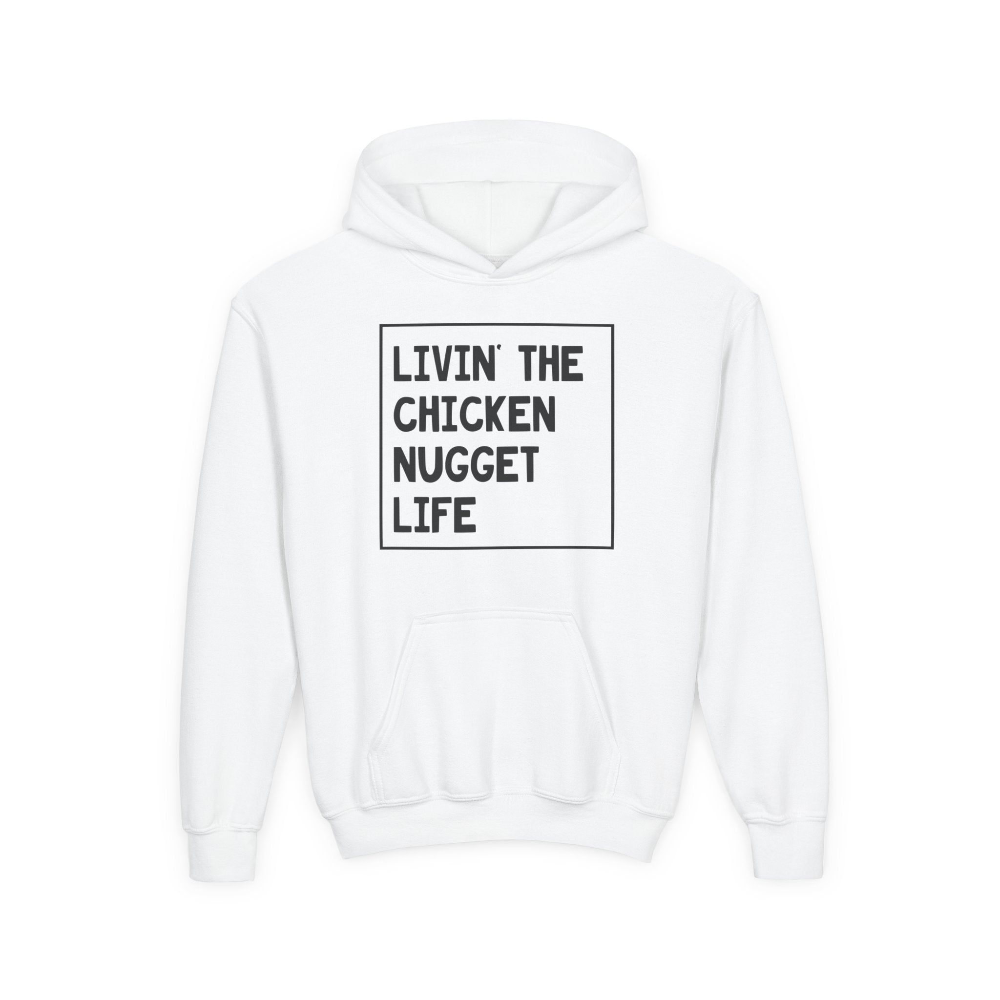 Youth Graphic Hoodie - Livin' That Chicken Nugget Life | Kids clothes by atgodanddesigns