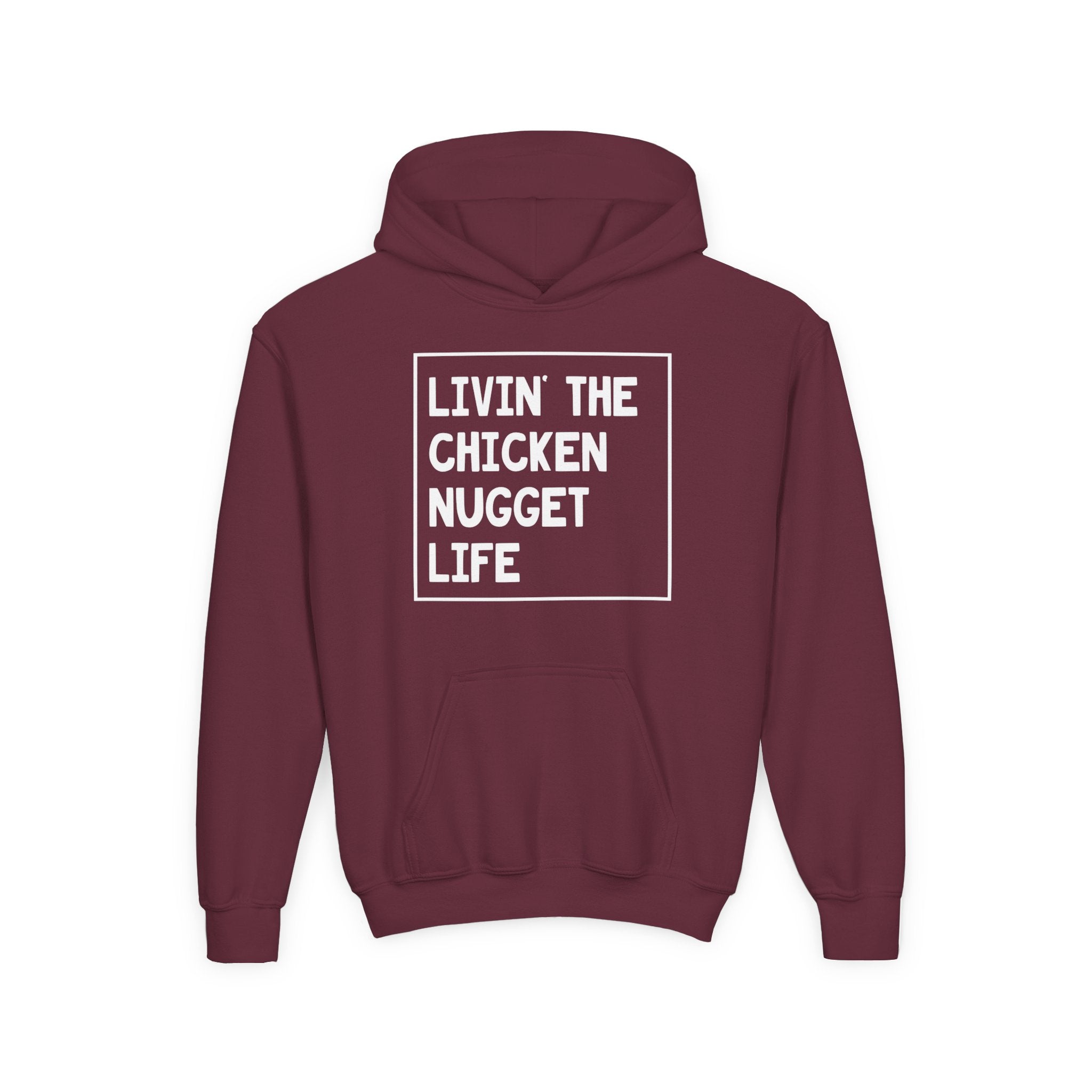 Youth Graphic Hoodie - Livin' That Chicken Nugget Life | Kids clothes by atgodanddesigns