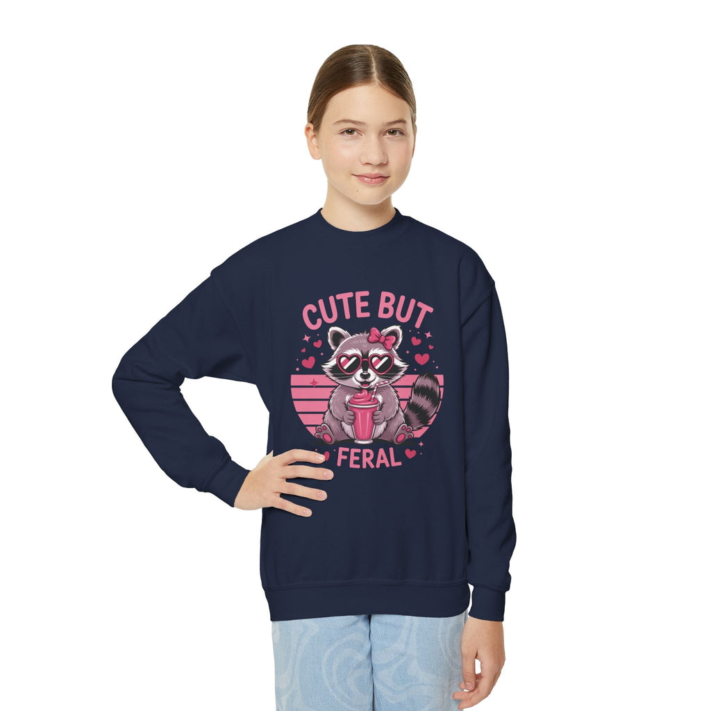 Youth Graphic Sweatshirt - Cute But Feral | Kids clothes by atgodanddesigns