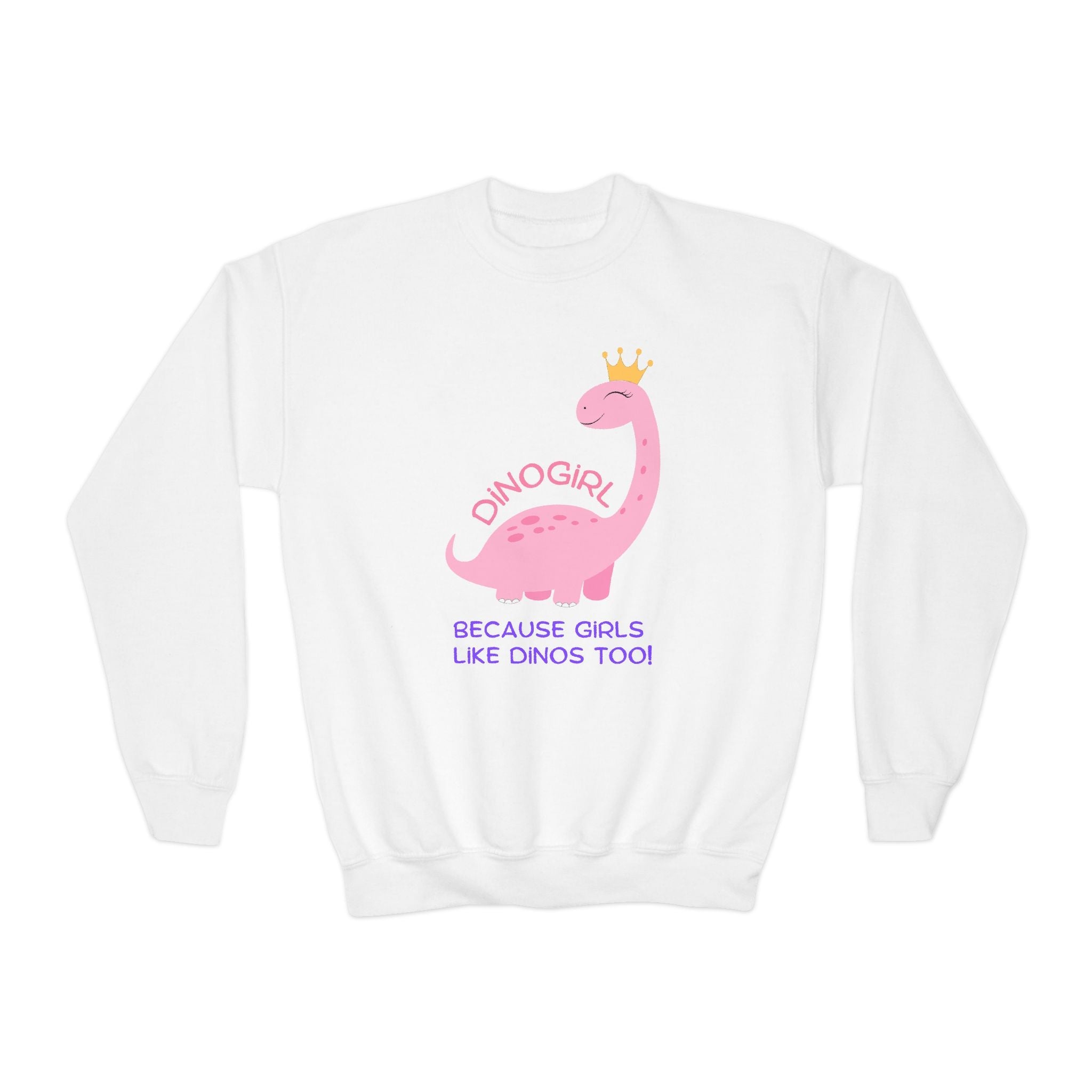 Youth Graphic Sweatshirt - DINOGIRL Because Girls Like Dinos Too! | Kids clothes by atgodanddesigns