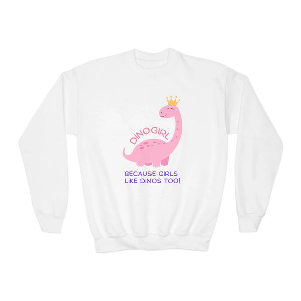 Youth Graphic Sweatshirt - DINOGIRL Because Girls Like Dinos Too! | Kids clothes by atgodanddesigns