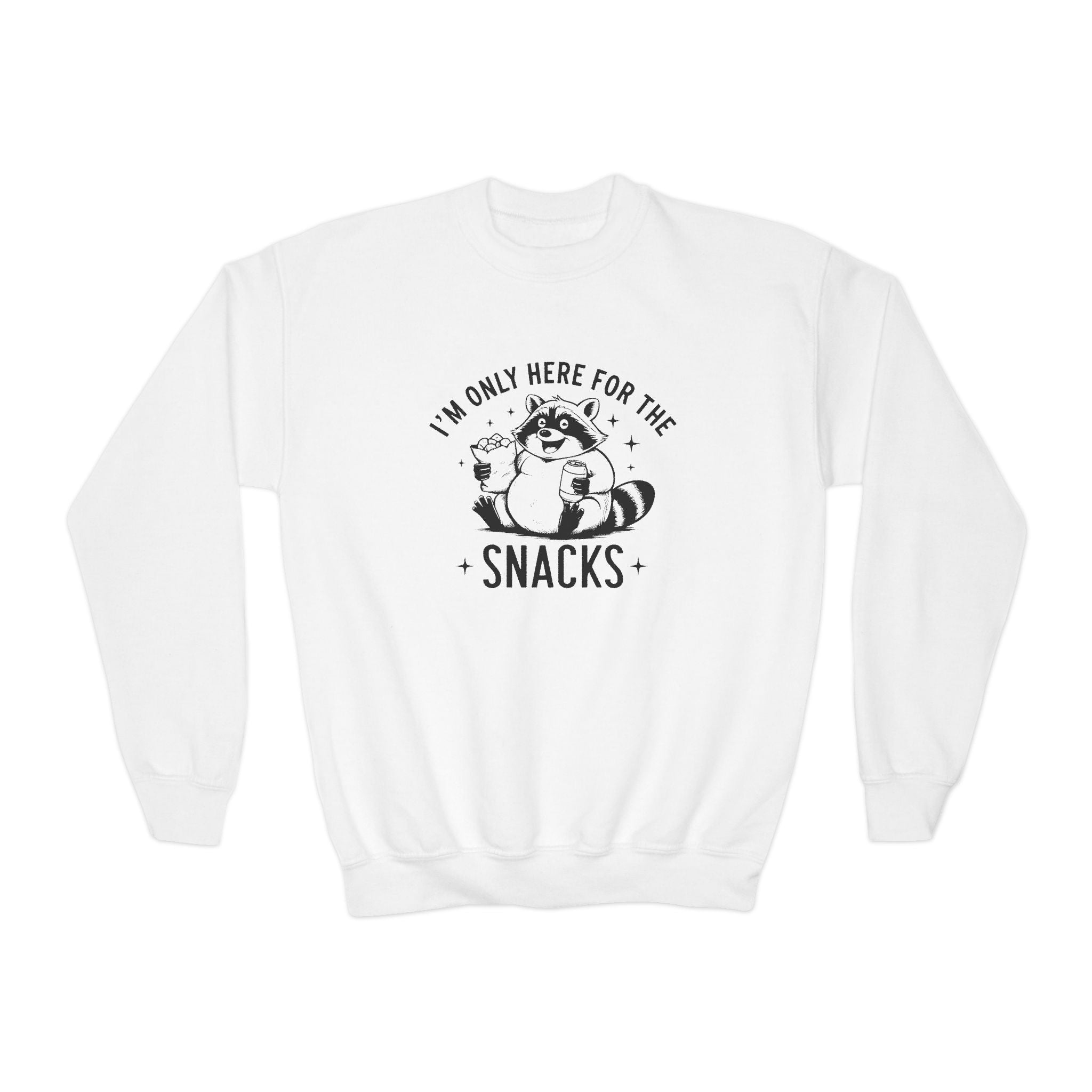 Youth Graphic Sweatshirt - I'm Only Here For The Snacks | Kids clothes by atgodanddesigns