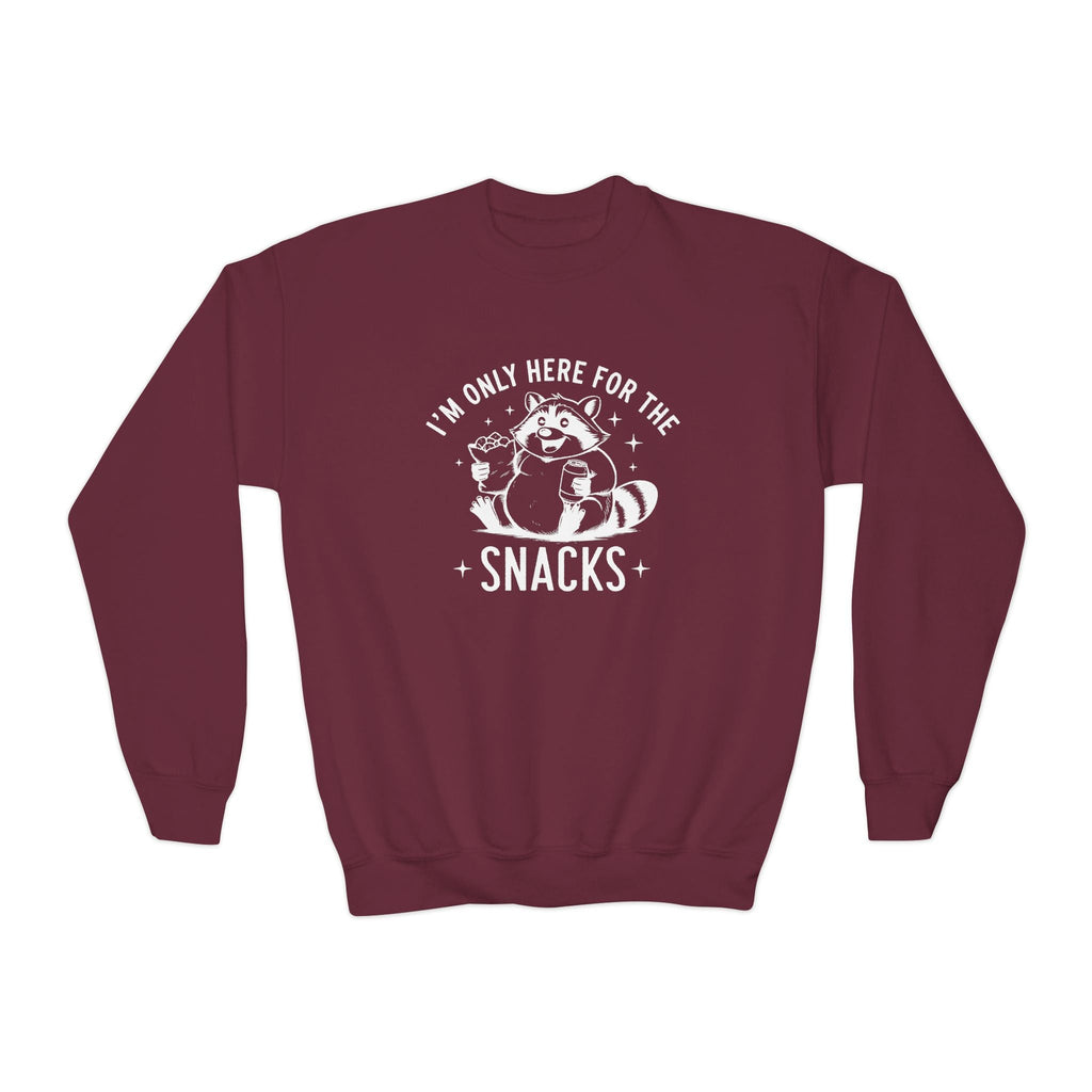 Youth Graphic Sweatshirt - I'm Only Here For The Snacks | Kids clothes by atgodanddesigns
