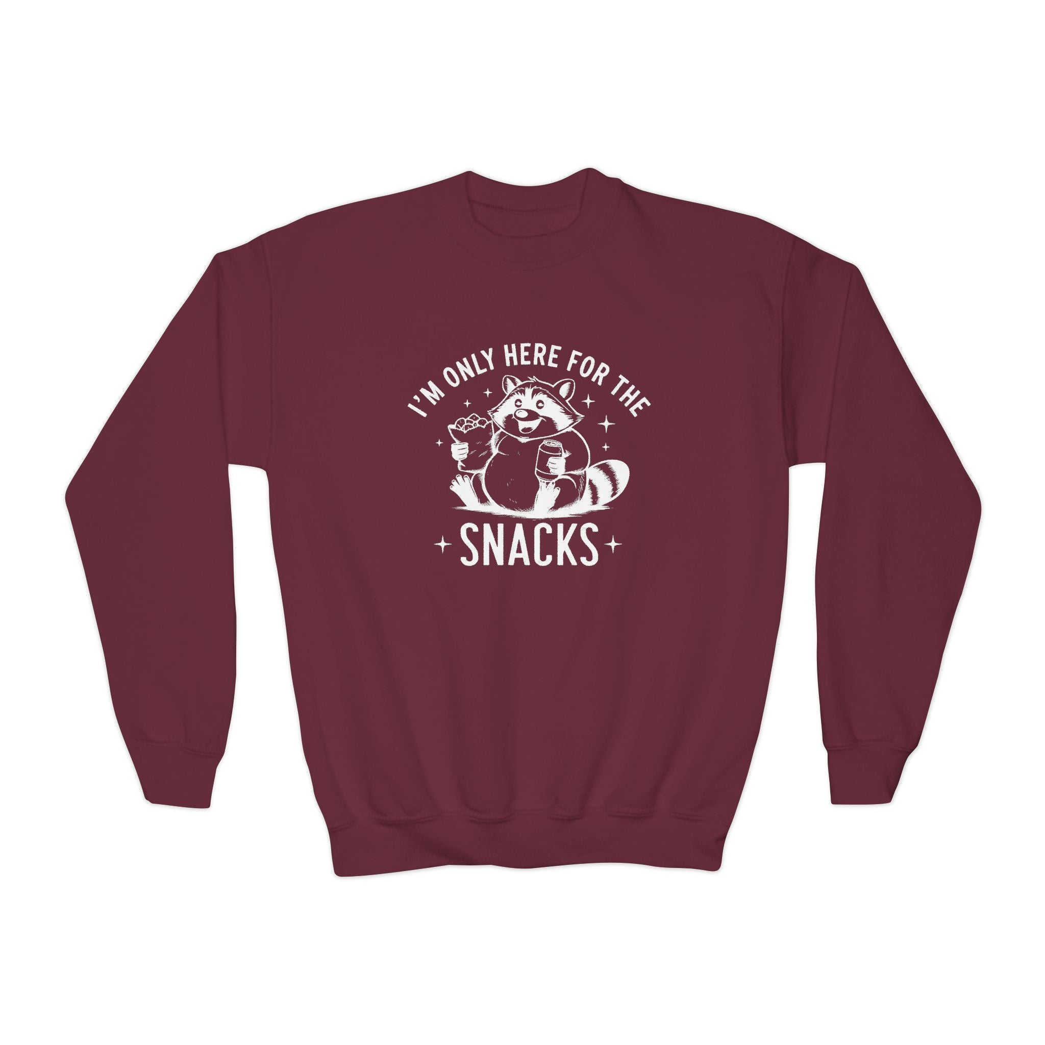 Youth Graphic Sweatshirt - I'm Only Here For The Snacks | Kids clothes by atgodanddesigns