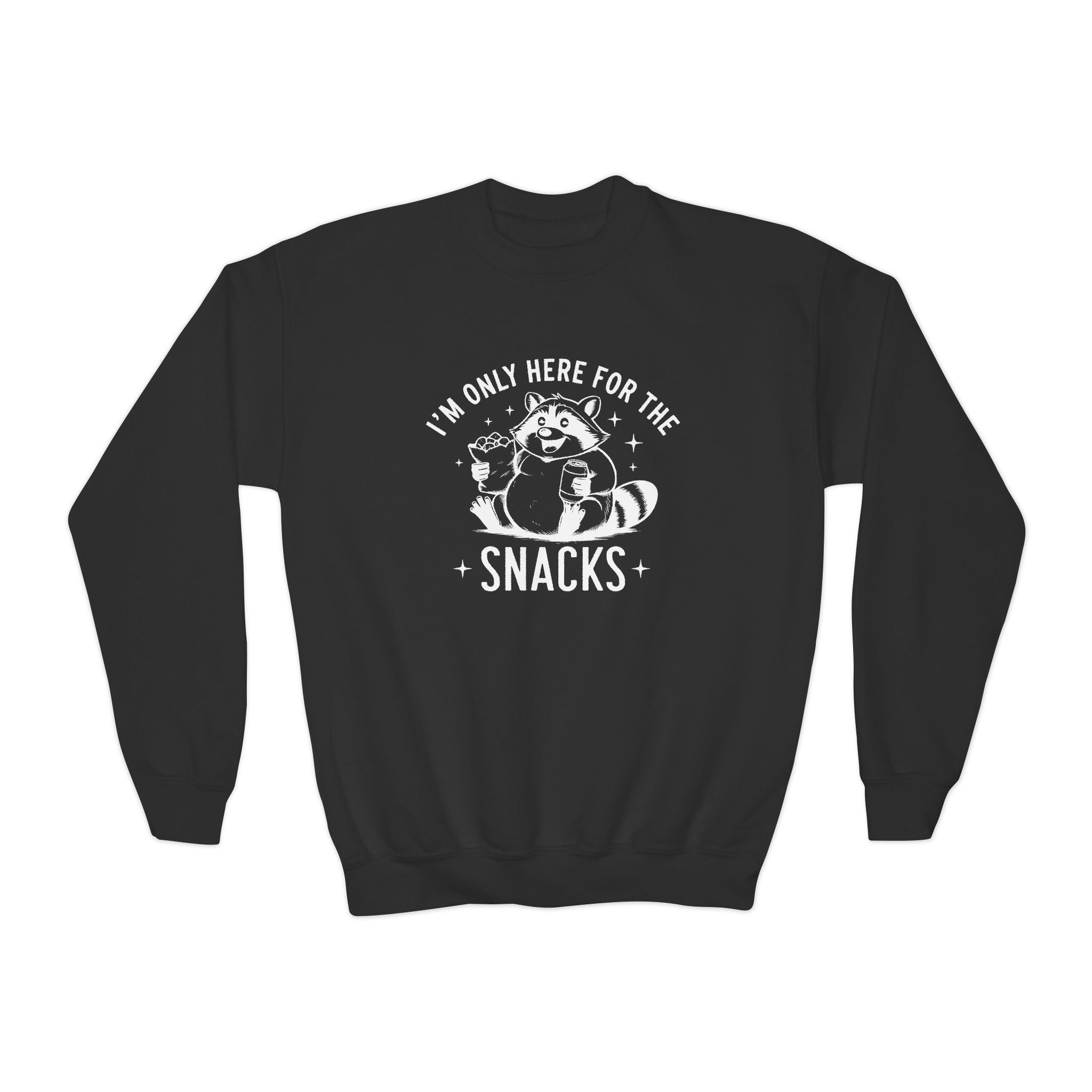 Youth Graphic Sweatshirt - I'm Only Here For The Snacks | Kids clothes by atgodanddesigns