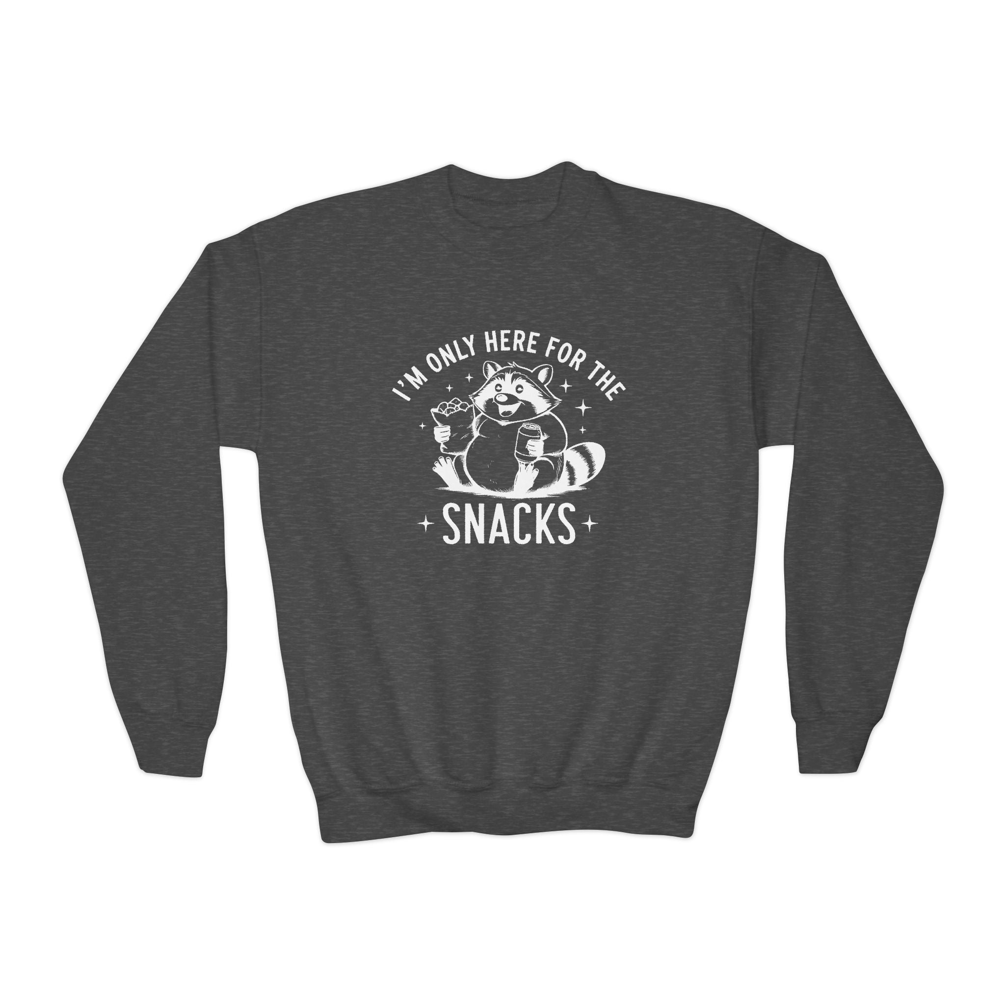 Youth Graphic Sweatshirt - I'm Only Here For The Snacks | Kids clothes by atgodanddesigns
