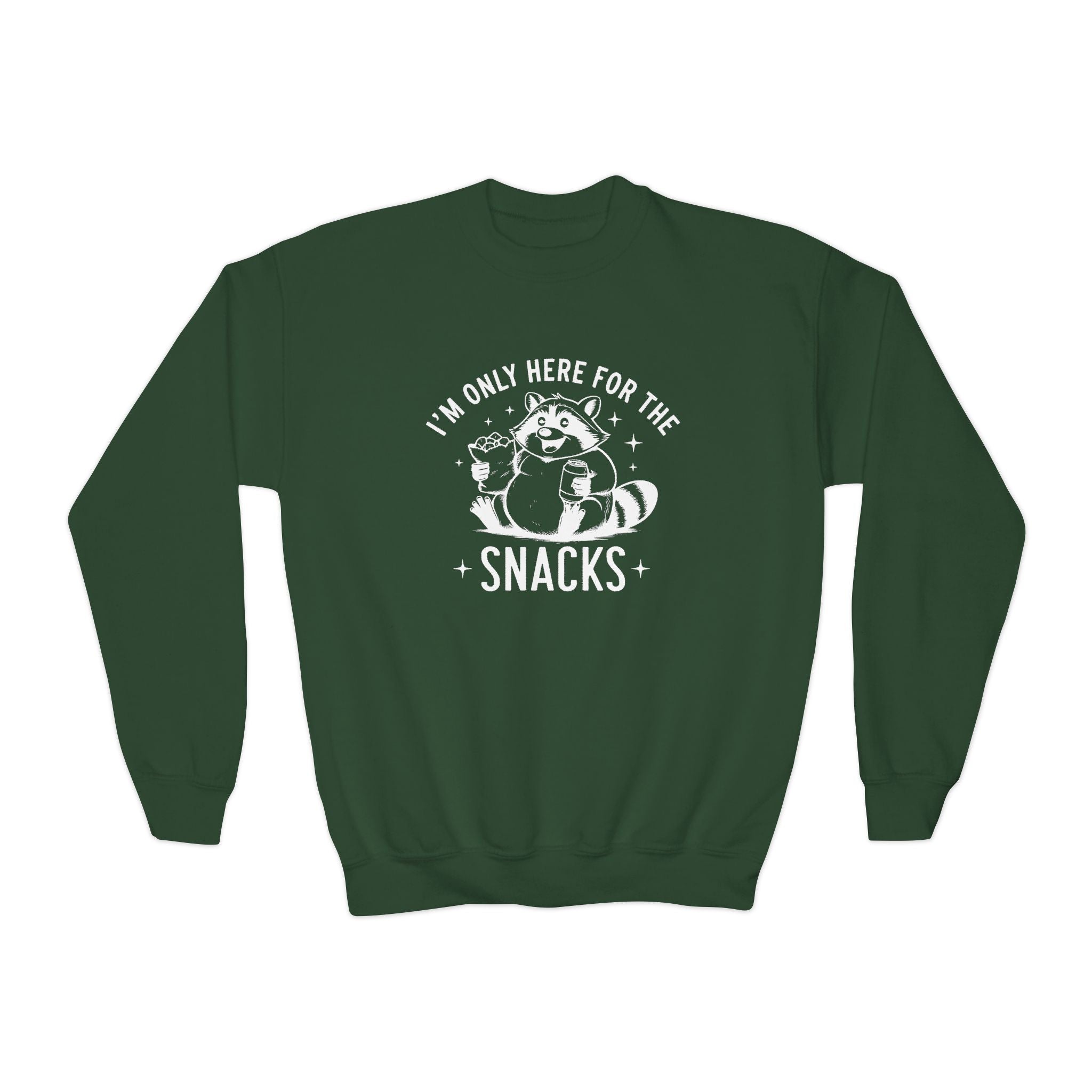 Youth Graphic Sweatshirt - I'm Only Here For The Snacks | Kids clothes by atgodanddesigns