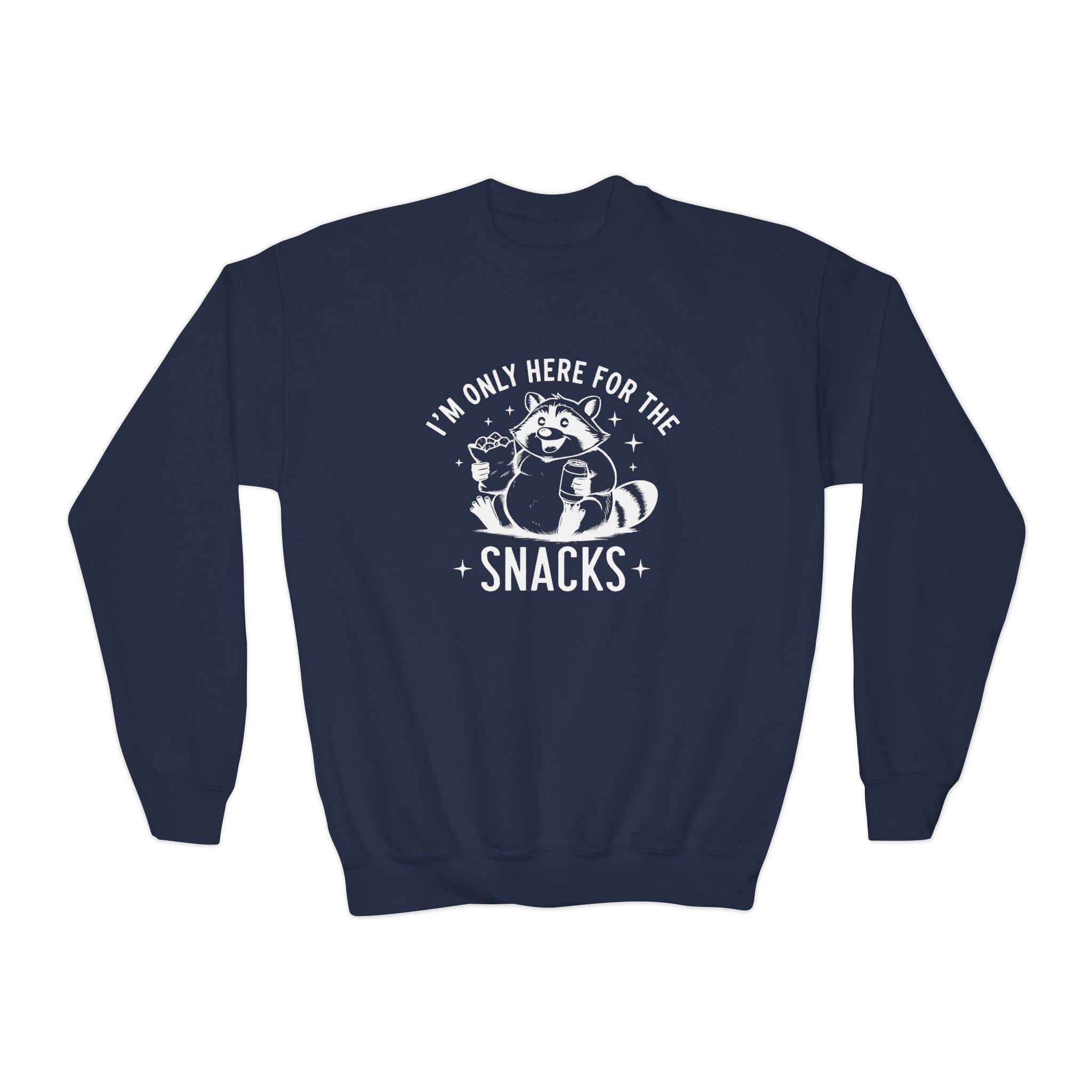 Youth Graphic Sweatshirt - I'm Only Here For The Snacks | Kids clothes by atgodanddesigns