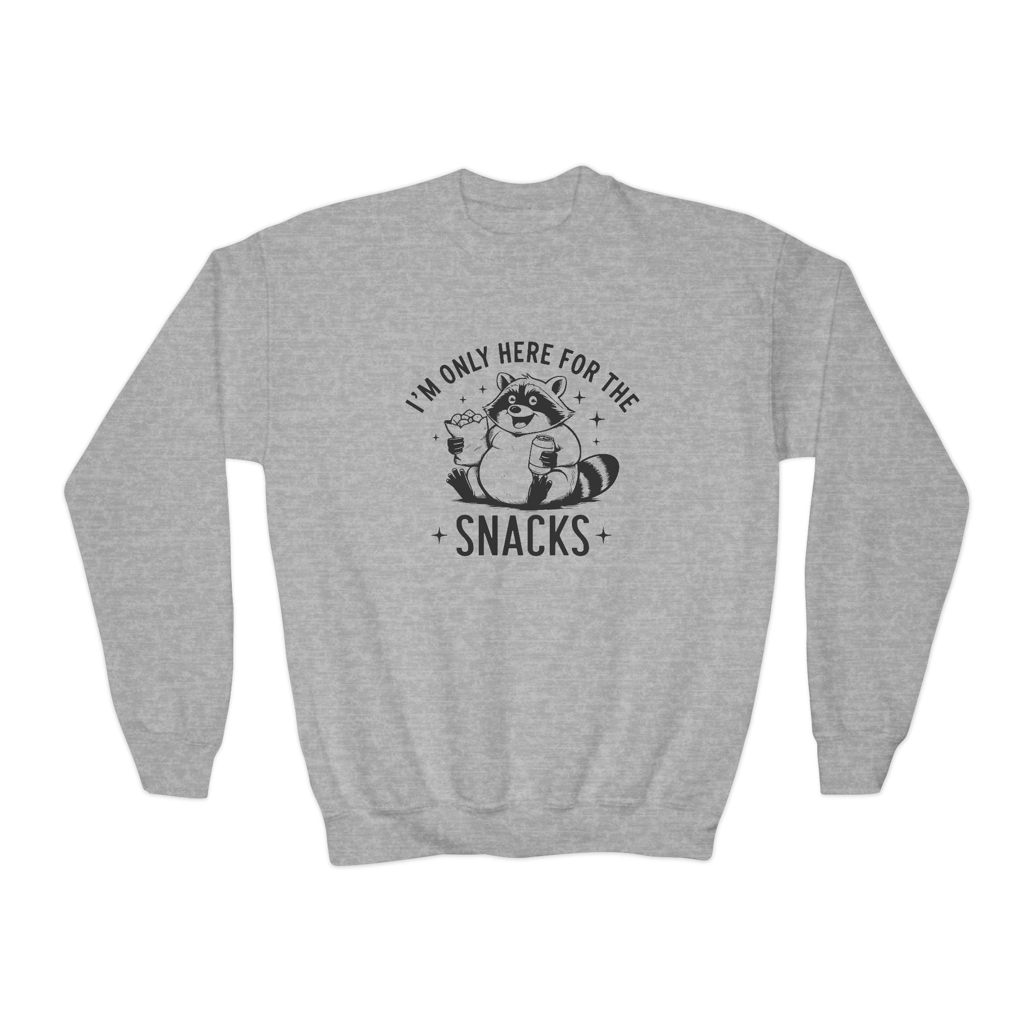 Youth Graphic Sweatshirt - I'm Only Here For The Snacks | Kids clothes by atgodanddesigns