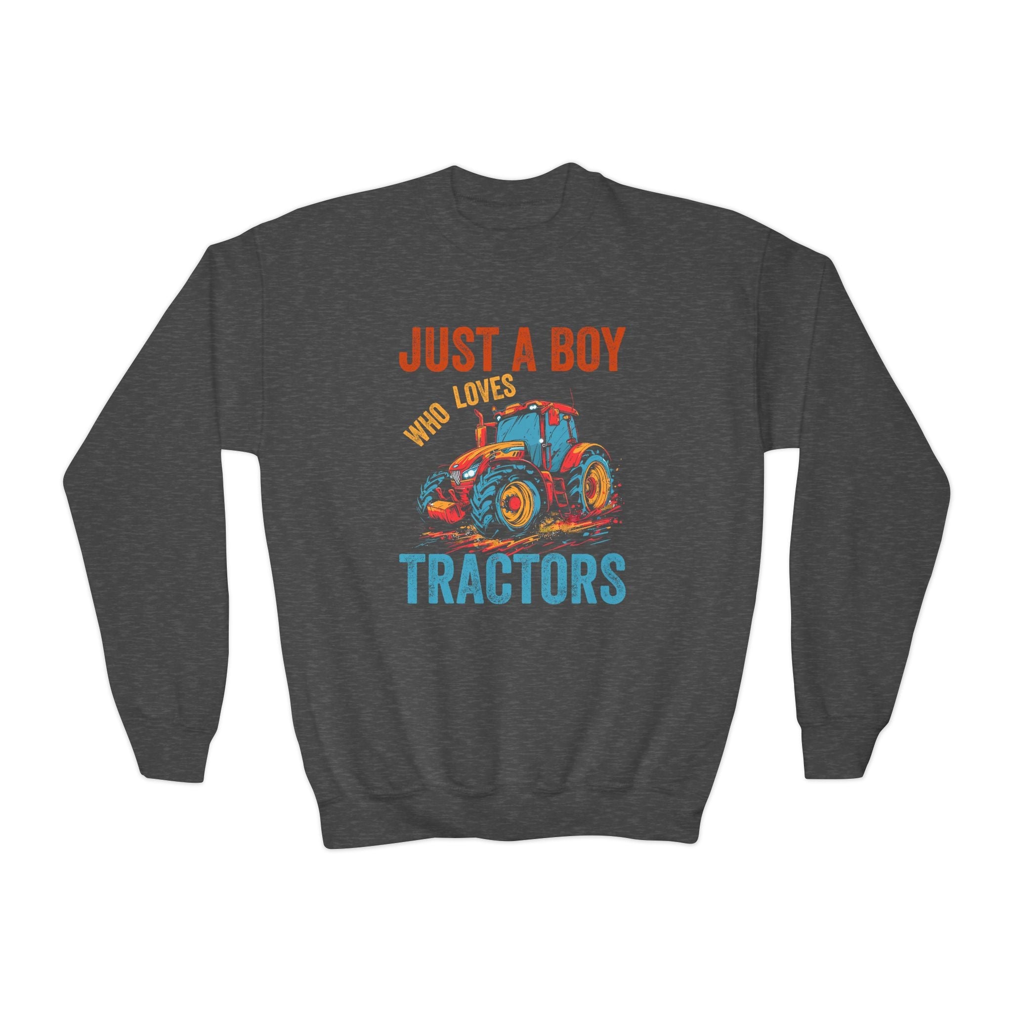 Youth Graphic Sweatshirt - Just A Boy Who Loves Tractors | Kids clothes by atgodanddesigns