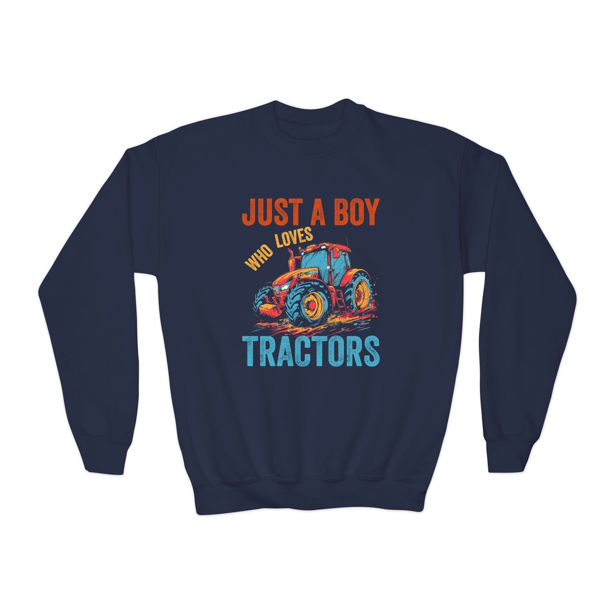 Youth Graphic Sweatshirt - Just A Boy Who Loves Tractors | Kids clothes by atgodanddesigns