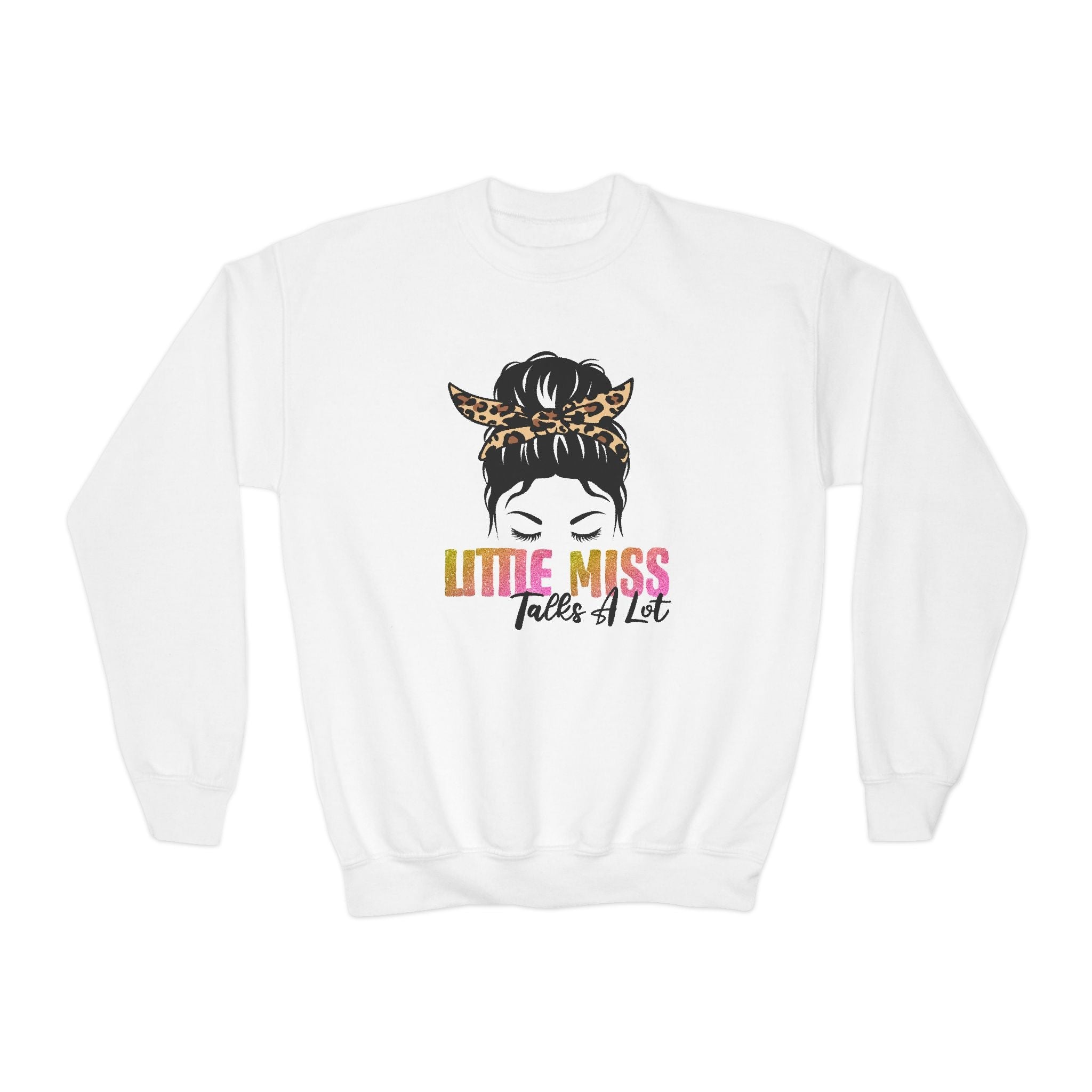 Youth Graphic Sweatshirt - Little Miss Talks A Lot | Kids clothes by atgodanddesigns