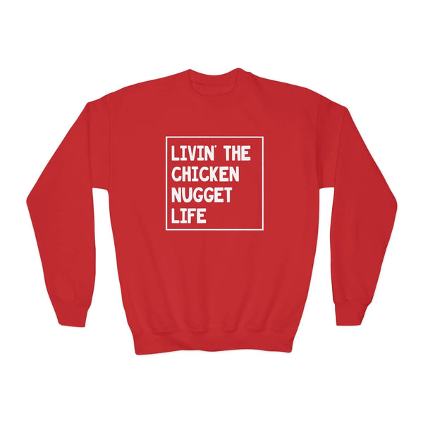 Youth Graphic Sweatshirt - Livin' That Chicken Nugget Life | Kids clothes by atgodanddesigns
