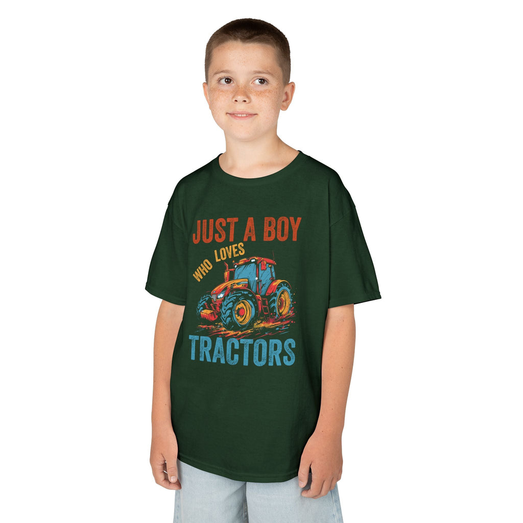 Youth Graphic T-Shirt - Just A Boy Who Loves Tractors | Kids clothes by atgodanddesigns