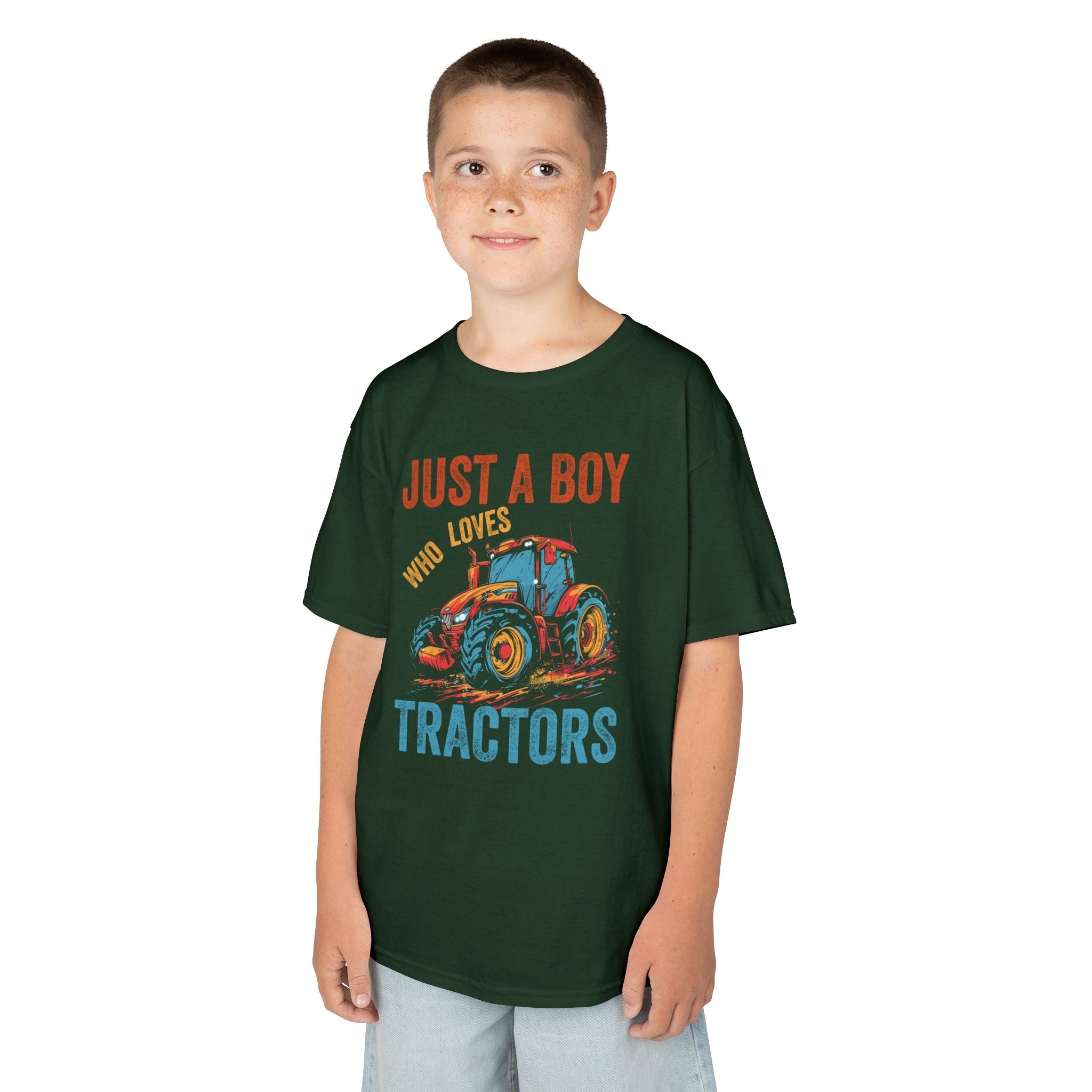 Youth Graphic T-Shirt - Just A Boy Who Loves Tractors | Kids clothes by atgodanddesigns