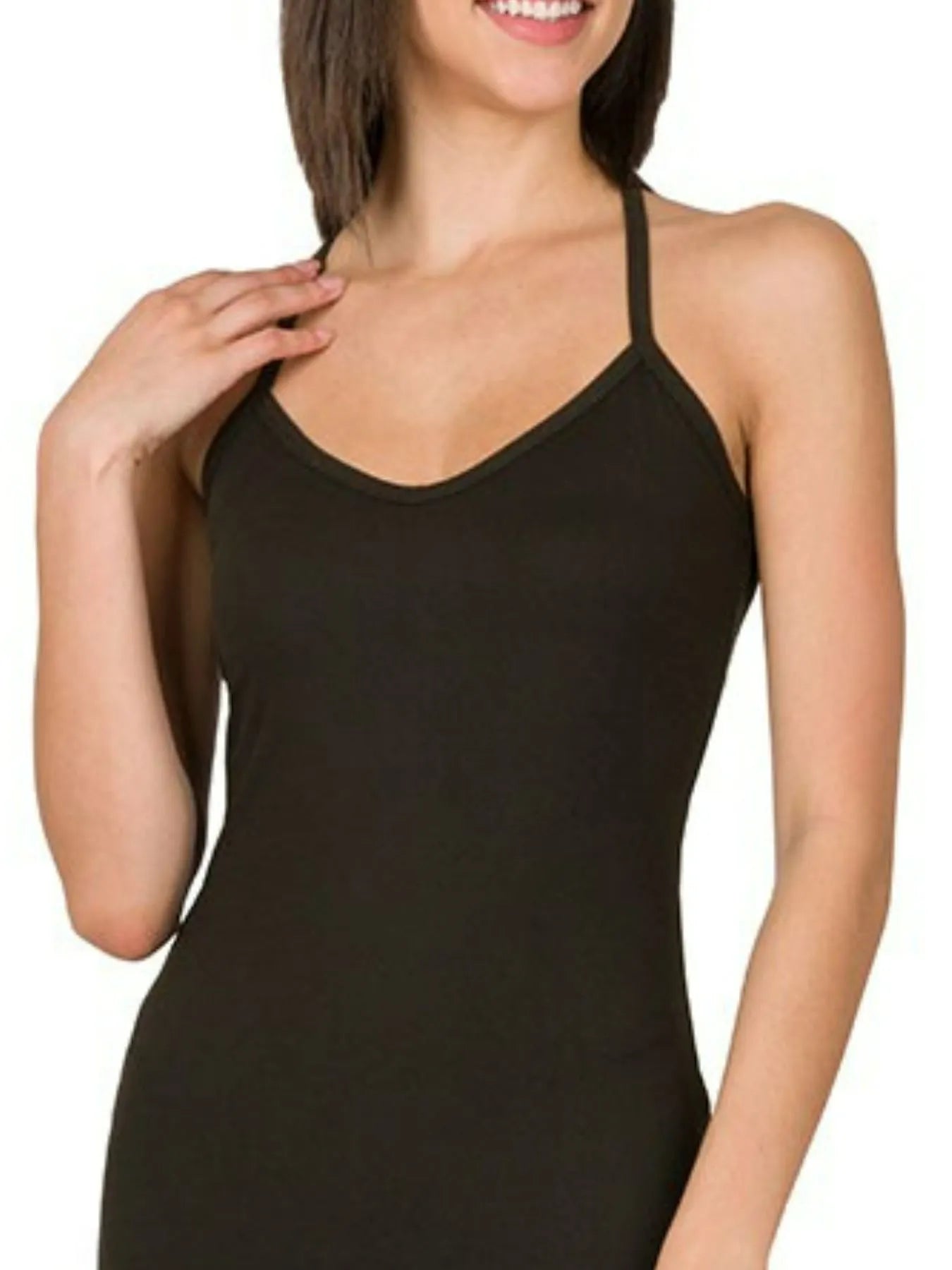 Zenana Brushed Dty Thin Strap Racerback V - Neck Maxi Dress | by atgodanddesigns
