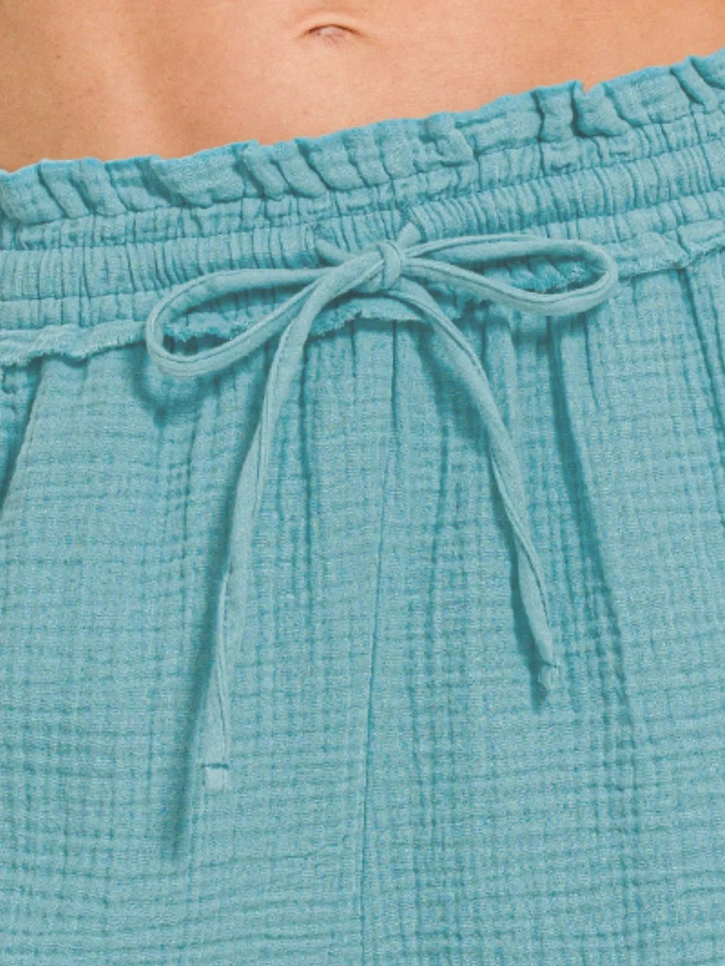Zenana Double Gauze Drawstring Shorts | by atgodanddesigns