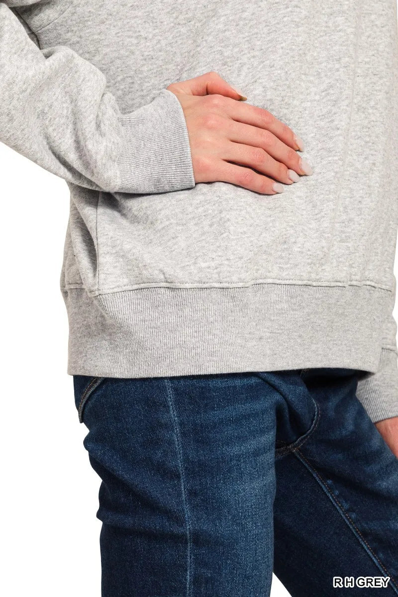 Zenana Fleece Half Zip Sweatshirt | by atgodanddesigns
