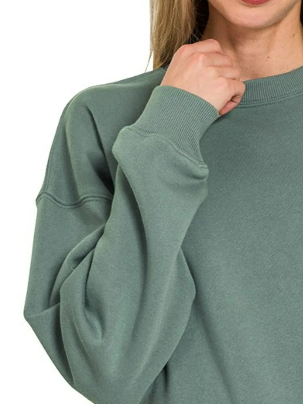 Zenana Fleece Round Neck Sweatshirts | by atgodanddesigns