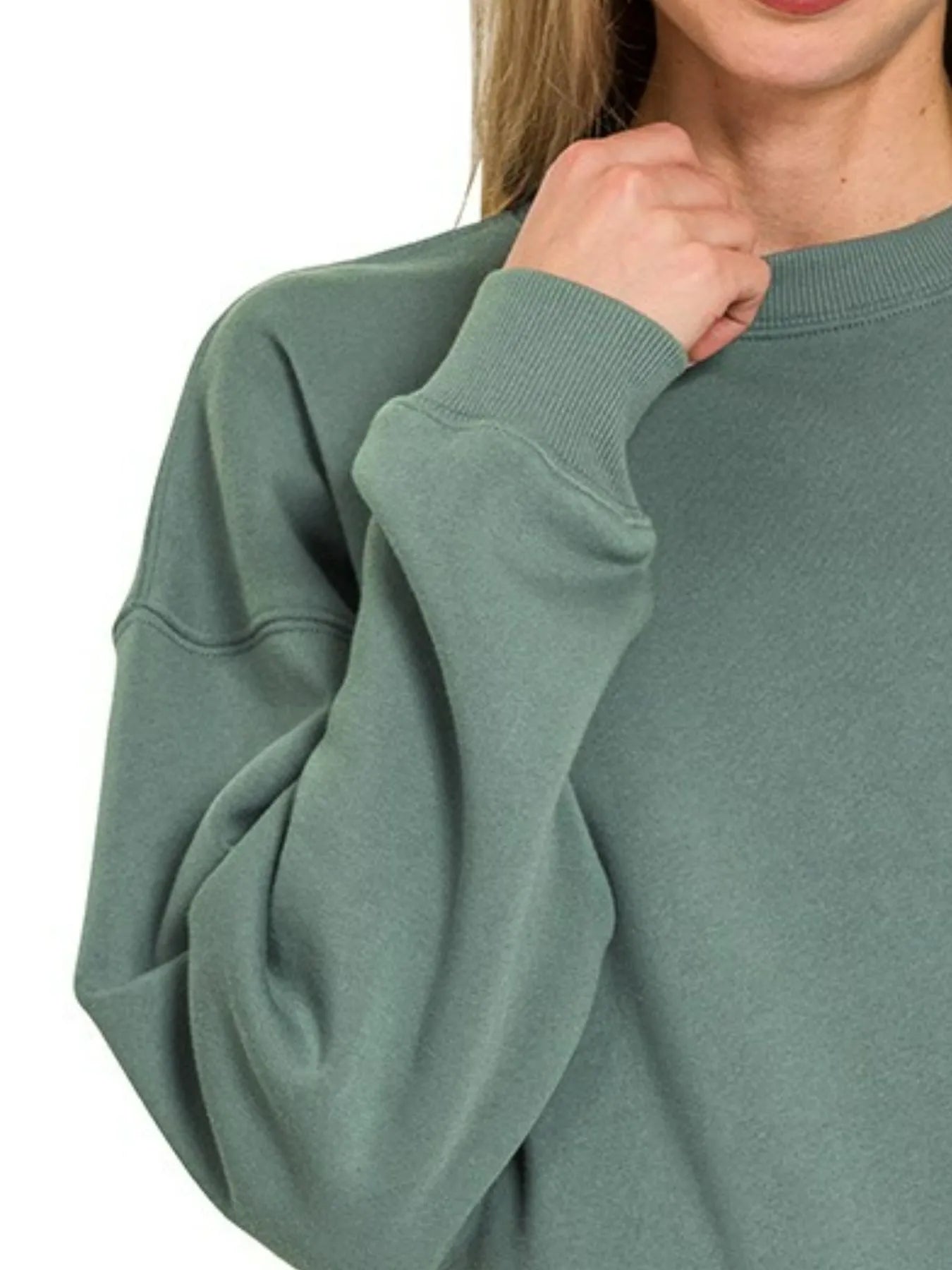 Zenana Fleece Round Neck Sweatshirts | by atgodanddesigns