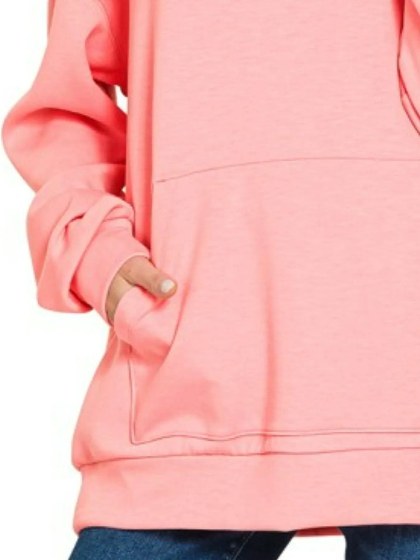 Zenana Oversized Scuba Hoodie with Kangaroo Pocket | by atgodanddesigns