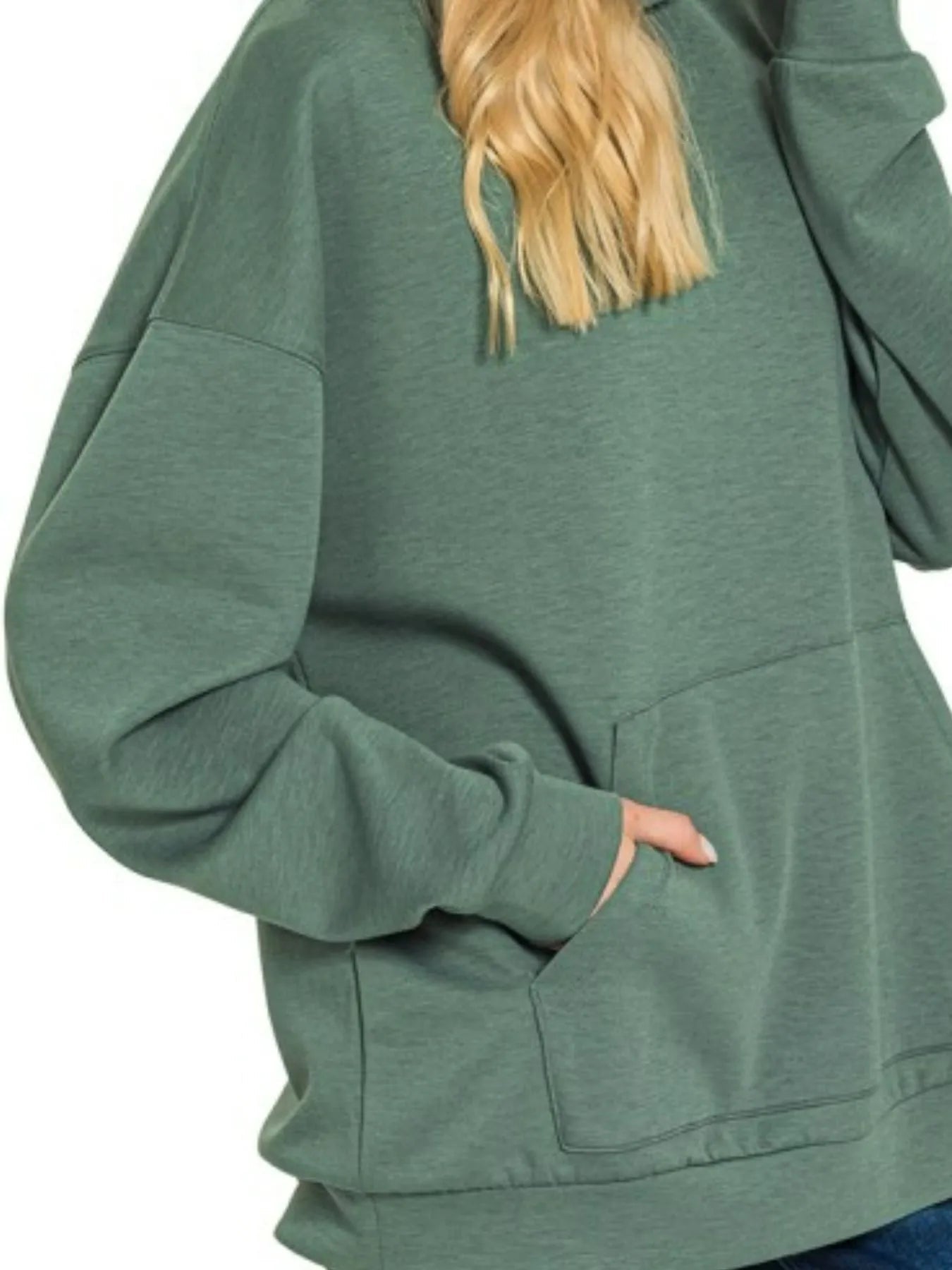 Zenana Oversized Scuba Hoodie with Kangaroo Pocket | by atgodanddesigns